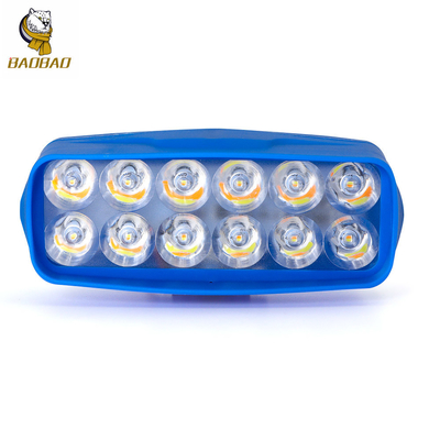 Plastic blauwe behuizing 12V Wit Gele Flash Motorfiets Spotlight