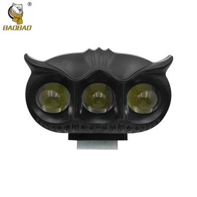 3 LED Owl Style Zwart Aluminium Casing Motorfiets LED HeadLight Spot Lamp