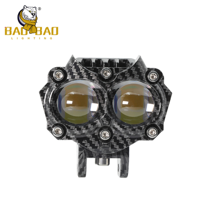 Carbon Fiber Casing Wit Geel Flash Aluminium LED Motorfiets Spot Lights