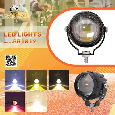 Eénstraal Wit Geel Rood Flash Aluminium Motorfiets Externe LED-spotlight