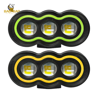 Plastic Groen Geel 3 LED Motorfiets koplamp LED accessoire lichten Motorfiets
