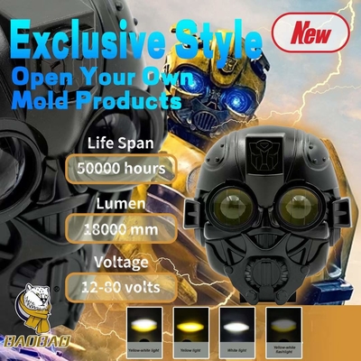 Motorfiets Volledig Aluminium Wit Geel Spotlight Reflexlamp