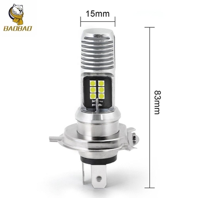 16W witte metalen gloeilamp Mini LED-rijlicht H4 BA20D fiets koplamp