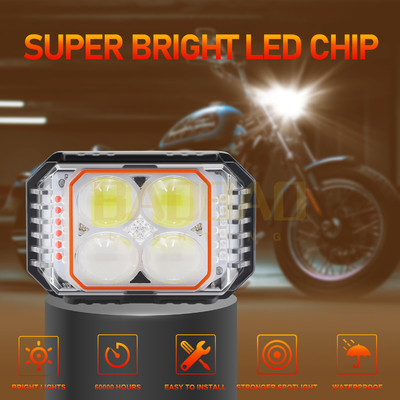 80V 4 Perlen Wit Geel Blinkend Meerdere Kleuren Metalen Motorfiets LED Licht