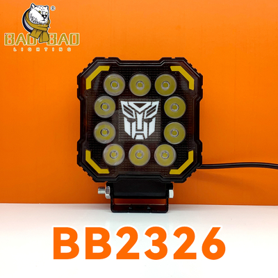 Universaal metaalwit geel dubbelkleurig motorfiets LED koplamp Auto werklamp