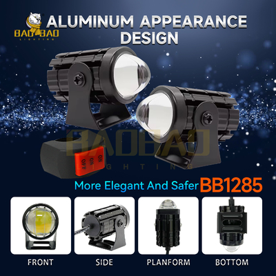 2 stuks Wit Geel Dubbelkleurig Aluminium Mini Driving Fog Light beschikbaar voor Motorfiets