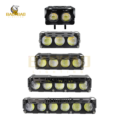 Volledig aluminium wit geel dubbelkleurige flits 2 ogen 3 ogen LED koplampen voor motorfiets