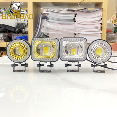 Aluminium Wit Geel Blinkend 12V 24V Motorfiets Spotlight RGB Ring LED Nevellicht