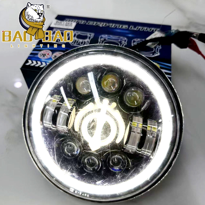 7 Inch Witte Gele Motorfiets LED Koplamp 12V Waterdicht IP67